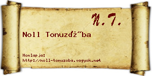 Noll Tonuzóba névjegykártya